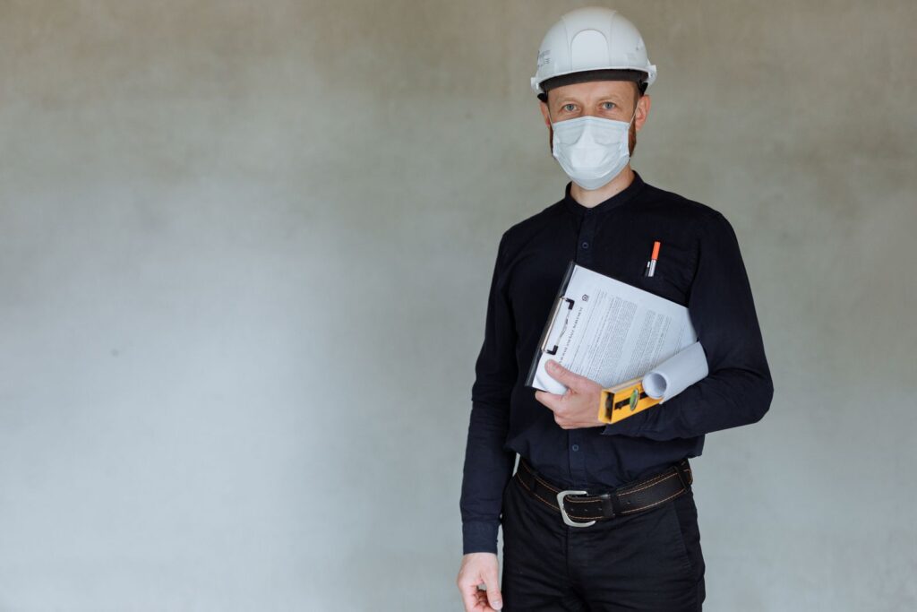 Engineer with compliance documents