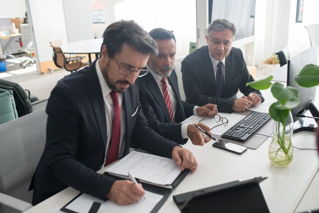 Financial professionals in an office