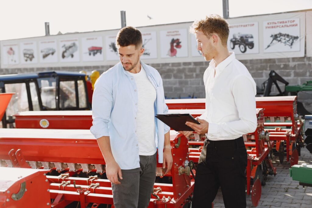 Procurement managers in a warehouse